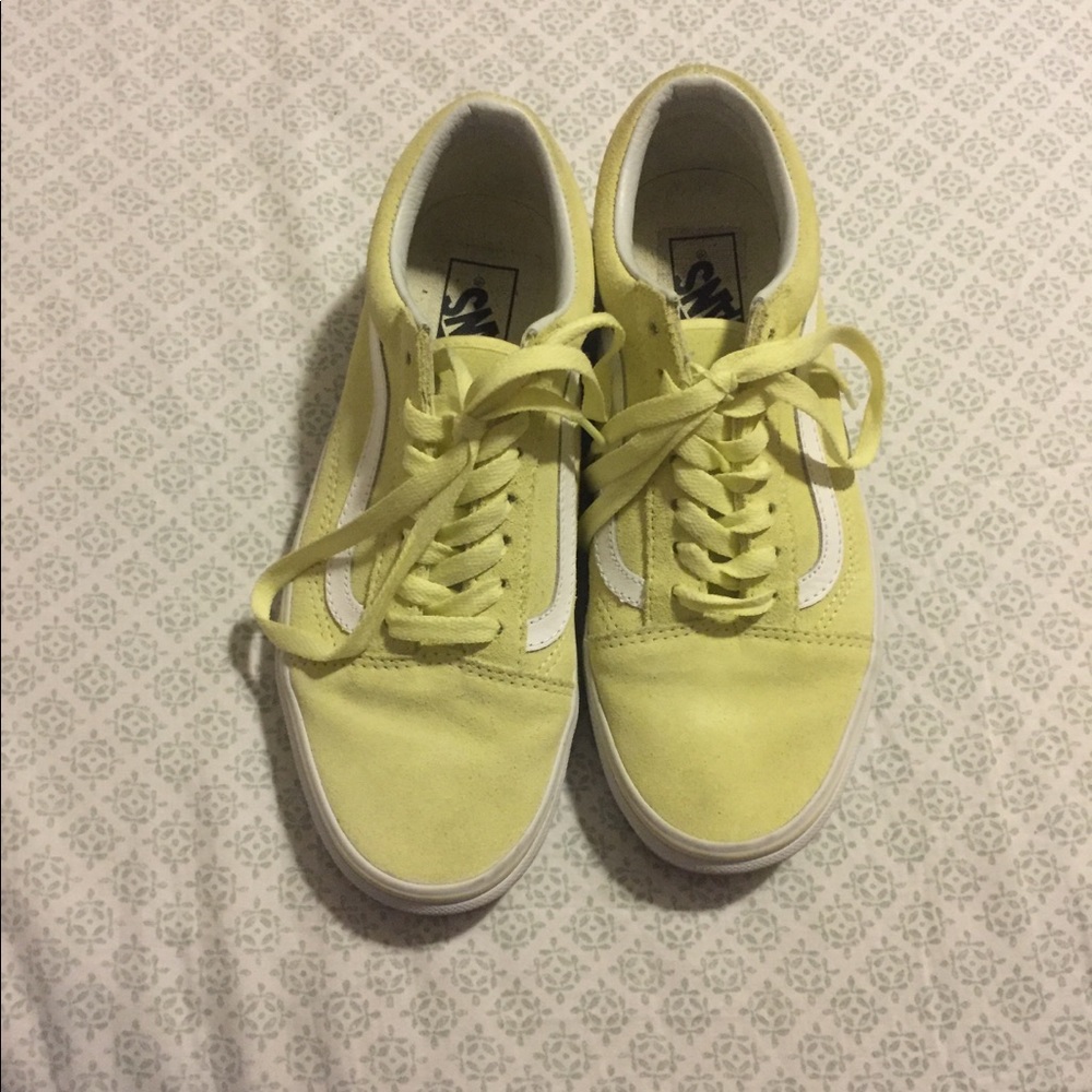Pastel yellow custom Old Skool Vans.